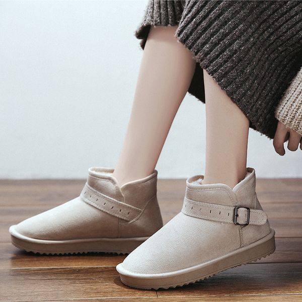 2019 winter new snow boots women fashion simple solid color suede comfortable plus velvet warm casual boots, Black
2019 winter new snow boots women fashion simple solid color suede comfortable plus velvet warm casual boots, Black