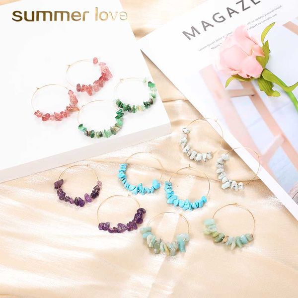 2019 new bohemian handmade natural stone hoop dangle earring for women colorful gold copper wire circle drop earring fashion jewelry gift, Silver
2019 new bohemian handmade natural stone hoop dangle earring for women colorful gold copper wire circle drop earring fashion jewelry gift, Silver