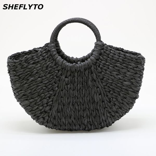 2018 summer beach bags hand round woven straw bags fashion women casual tote large capacity shopping bags beige women handbags d19011204
2018 summer beach bags hand round woven straw bags fashion women casual tote large capacity shopping bags beige women handbags d19011204