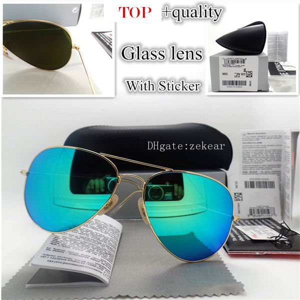 many color tempered glass lens men women sunglasses uv400 brand eyewear plate frame size retro driver goggles with box case, White;black
many color tempered glass lens men women sunglasses uv400 brand eyewear plate frame size retro driver goggles with box case, White;black