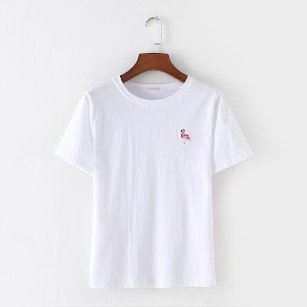 o-образным вырезом мода женщины футболка фламинго вышивка белый хлопок футболки повседневная с коротким рукавом топы camiseta женский тренд, White
o-образным вырезом мода женщины футболка фламинго вышивка белый хлопок футболки повседневная с коротким рукавом топы camiseta женский тренд, White