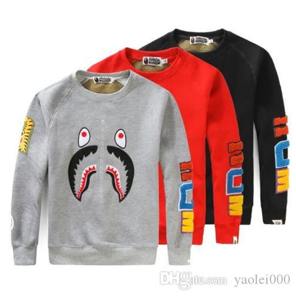 tide brand men's sweater shark mouth embroidery stitching men's spring and autumn couple round neck long sleeve sweater coat, Black
tide brand men's sweater shark mouth embroidery stitching men's spring and autumn couple round neck long sleeve sweater coat, Black