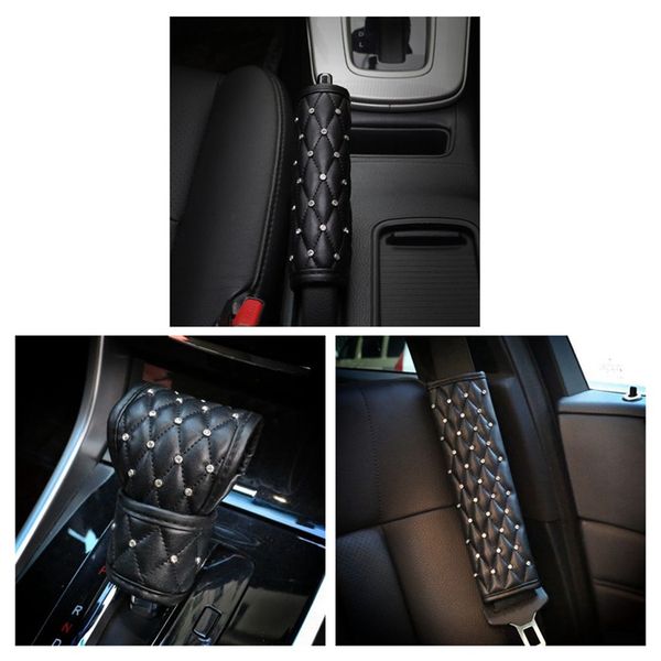 crystal diamond car seat belt cover pu leather shoulder pad hand brake shifter covers universal fit car interior accessories
crystal diamond car seat belt cover pu leather shoulder pad hand brake shifter covers universal fit car interior accessories