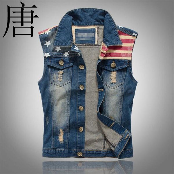 tang cool 2019 new brand men's fashion body-shaping denim majia individual locomotive american flag printed leisure vest, Black;white
tang cool 2019 new brand men's fashion body-shaping denim majia individual locomotive american flag printed leisure vest, Black;white