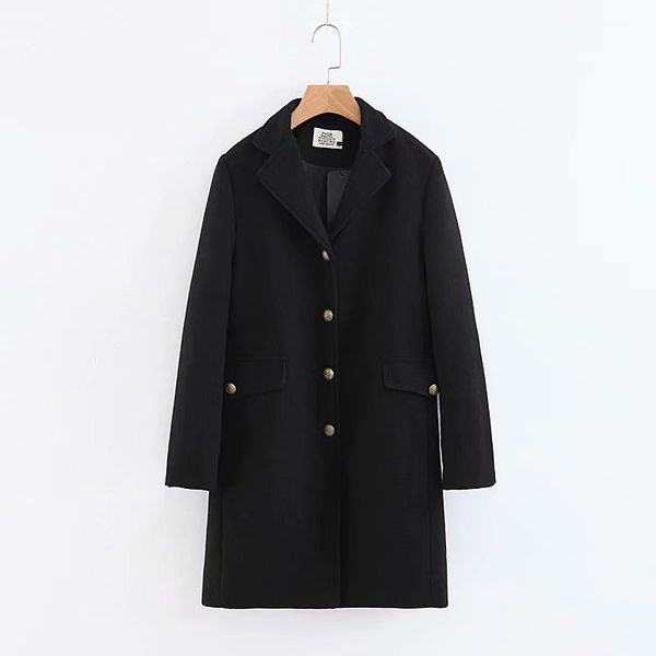 2018 autumn and winter western style black and white with pattern woolen coat metal buckle fold-down collar slim fi, Black;white
2018 autumn and winter western style black and white with pattern woolen coat metal buckle fold-down collar slim fi, Black;white