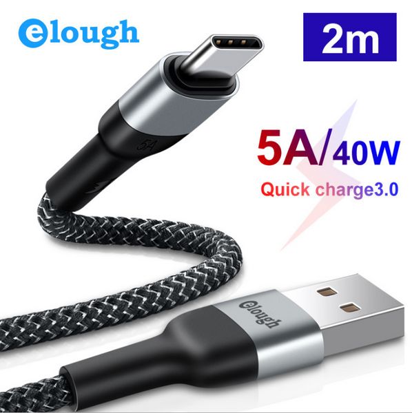 

new 2020 type-c and usb fast charger for universal cell phone cables 50cm/100cm/200cm lenght strong black nylon cables ing