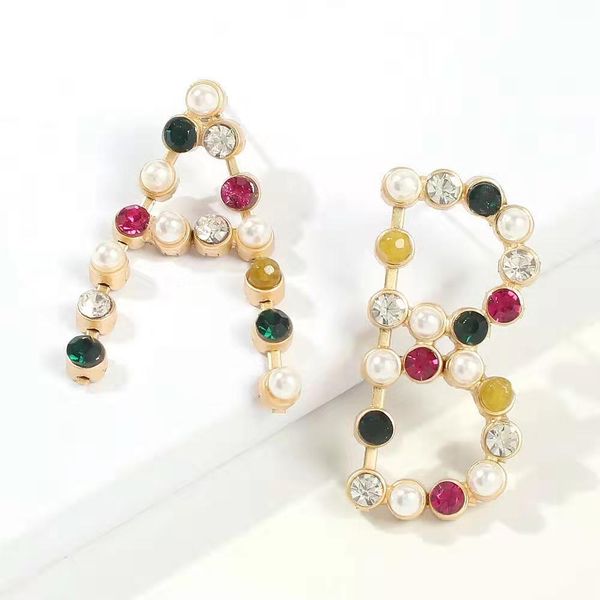 iced out letter ab dangle earrings for women luxury designer colorful diamond pearl charm earring vintage bohemian pearls letters jewelry, Silver
iced out letter ab dangle earrings for women luxury designer colorful diamond pearl charm earring vintage bohemian pearls letters jewelry, Silver