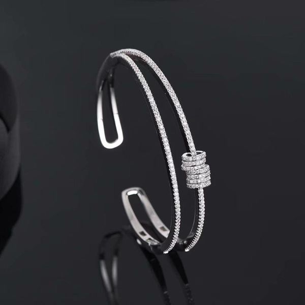 925 stering silver women's double row multi-ring bracelet irregular adjustable bracelet simple personality crystal, Black
925 stering silver women's double row multi-ring bracelet irregular adjustable bracelet simple personality crystal, Black