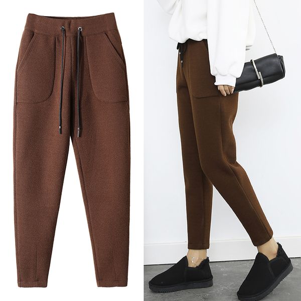 new autumn winter pants warm women ankle length woolen pant thick high waist trousers loose work lady office wear harem pants, Black;white
new autumn winter pants warm women ankle length woolen pant thick high waist trousers loose work lady office wear harem pants, Black;white