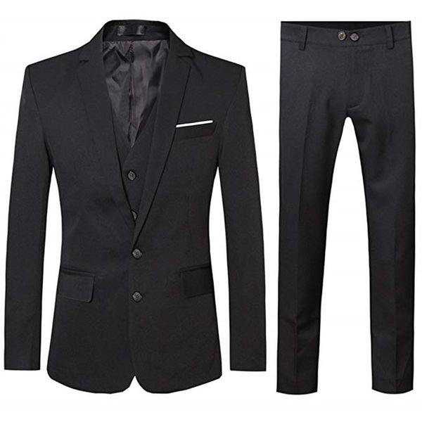 design black satin men suit prom tuxedo slim fit three pieces back vent groom wedding suits for men custom (jacket+pants+vest), Black;gray
design black satin men suit prom tuxedo slim fit three pieces back vent groom wedding suits for men custom (jacket+pants+vest), Black;gray