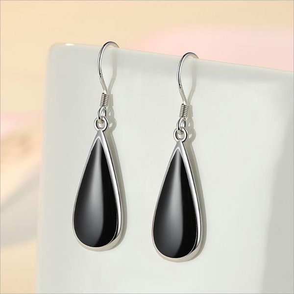 everoyal trendy lady water drop black hoop earrings jewelry fashion 925 sterling silver earring for women princess accessories
everoyal trendy lady water drop black hoop earrings jewelry fashion 925 sterling silver earring for women princess accessories