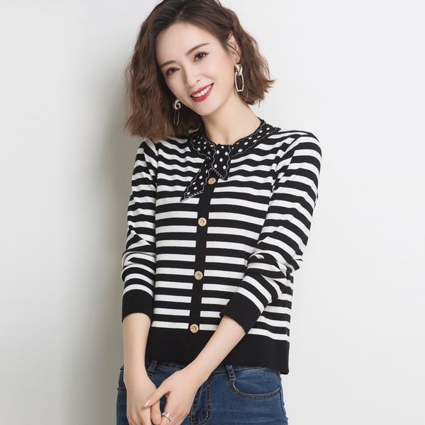 women's sweaters arrival autumn sweater pullovers stripe clothes, White;black
women's sweaters arrival autumn sweater pullovers stripe clothes, White;black