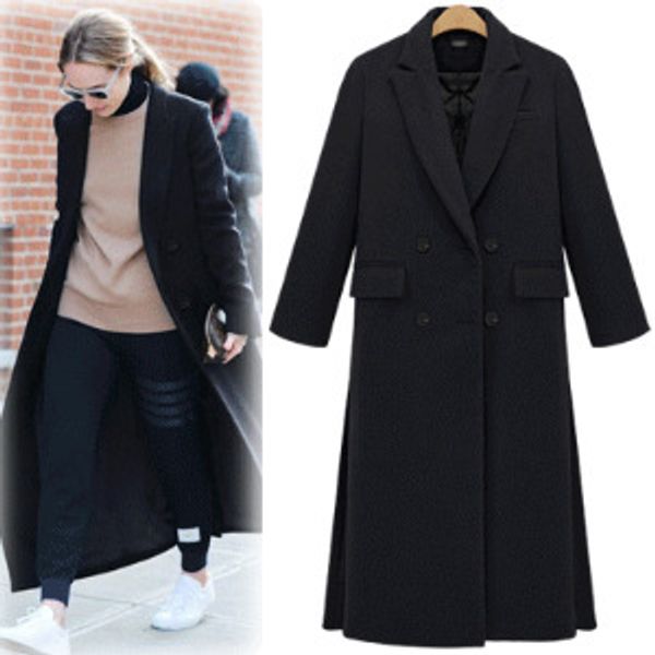 uk new 2018 women spring winter simple woolen maxi long coat office ladies gray black beige outerwear casacos manteau femme 
uk new 2018 women spring winter simple woolen maxi long coat office ladies gray black beige outerwear casacos manteau femme