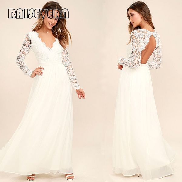 2019 new women long dress v neck backless white dresses womens evening party elegant dress prom long maxi robe femme, Black;gray
2019 new women long dress v neck backless white dresses womens evening party elegant dress prom long maxi robe femme, Black;gray