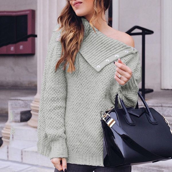 women's sweater pullover fashion lady casual knit sweater autumn winter long-sleeved one shoulder button solid plus size, White;black
women's sweater pullover fashion lady casual knit sweater autumn winter long-sleeved one shoulder button solid plus size, White;black