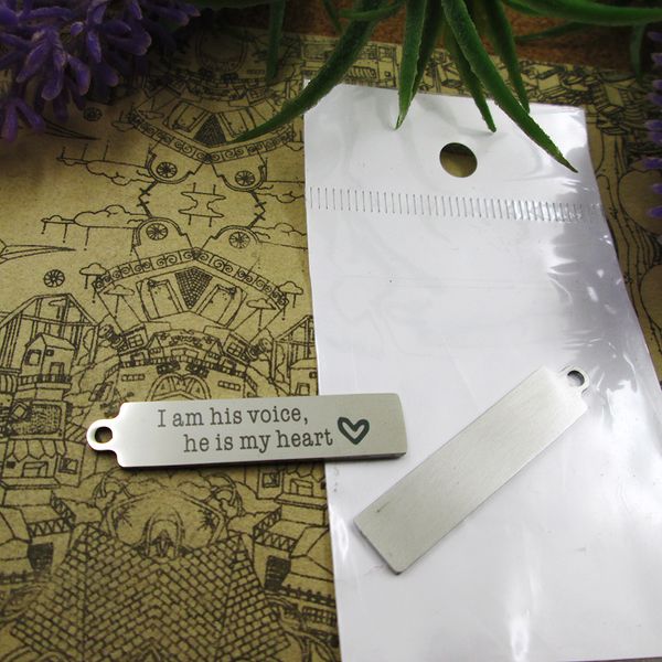 40pcs--"i am his voice. he is my heart"stainless steel charms more style for choosing diy charms pendants for necklace, Bronze;silver
40pcs--"i am his voice. he is my heart"stainless steel charms more style for choosing diy charms pendants for necklace, Bronze;silver