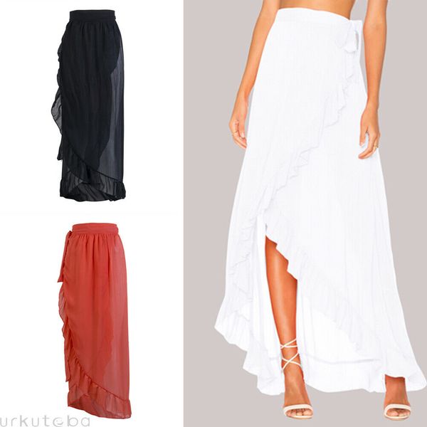 new style women skirts high waist maxi skirts beachwear chiffon long pleated solid casual high waist bandage fashion 2019, Black
new style women skirts high waist maxi skirts beachwear chiffon long pleated solid casual high waist bandage fashion 2019, Black