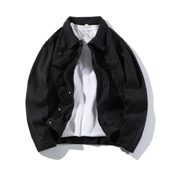 2019 denim jacket white male korean version of the trend large size harajuku wind jacket male, Black
2019 denim jacket white male korean version of the trend large size harajuku wind jacket male, Black