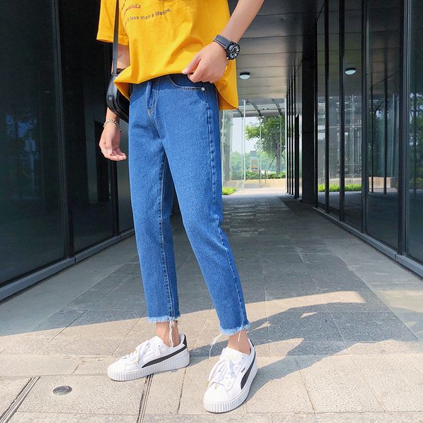 summer 2020 light-colored frayed ankle length jeans men's slim feet hong kong style trendy korean boys pants students leisure, Blue
summer 2020 light-colored frayed ankle length jeans men's slim feet hong kong style trendy korean boys pants students leisure, Blue