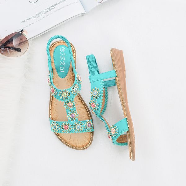 leisure bohemian womens sandals 2019 womens summer new fashion all round head color drill flat bottom beach shoes, Black
leisure bohemian womens sandals 2019 womens summer new fashion all round head color drill flat bottom beach shoes, Black