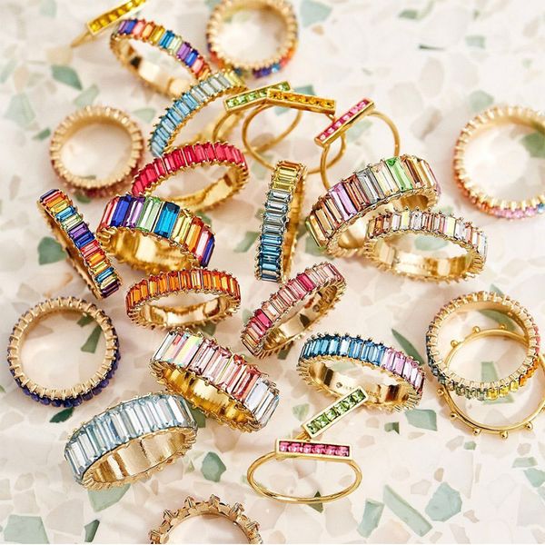jujia copper rainbow ring colorful multi color cz eternity baguette finger gold ring women females jewelry accessories, Slivery;golden
jujia copper rainbow ring colorful multi color cz eternity baguette finger gold ring women females jewelry accessories, Slivery;golden