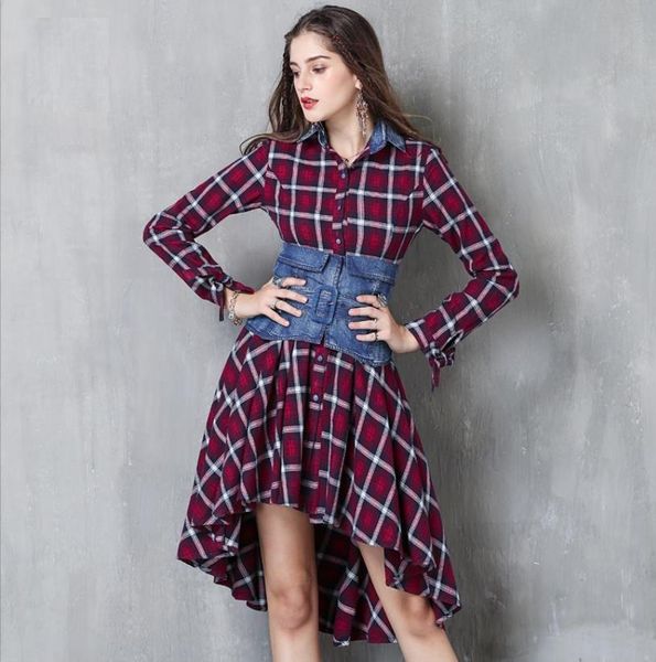 2018 плед джинсовое платье женщины повседневная пояс из двух частей платья женщина длинное платье бесплатная доставка привет-ло однобортный, Black;gray 
2018 плед джинсовое платье женщины повседневная пояс из двух частей платья женщина длинное платье бесплатная доставка привет-ло однобортный, Black;gray