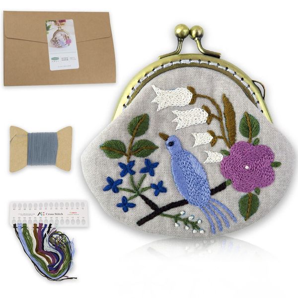 embroidery purse making kits purse frame kiss clasp spring and bird cross stitch needlework sewing stitching handmade bag, Black
embroidery purse making kits purse frame kiss clasp spring and bird cross stitch needlework sewing stitching handmade bag, Black