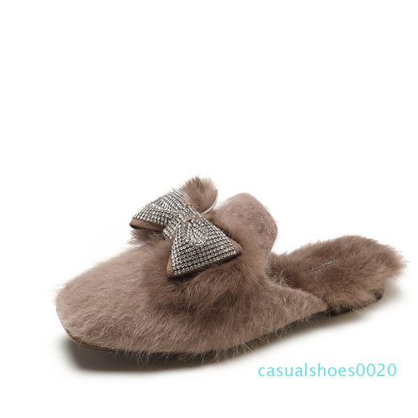 fur crystal bow mules shoes women square toe slippers winter outsides flock fashion slides woman flip flops bow slip c20, Black
fur crystal bow mules shoes women square toe slippers winter outsides flock fashion slides woman flip flops bow slip c20, Black