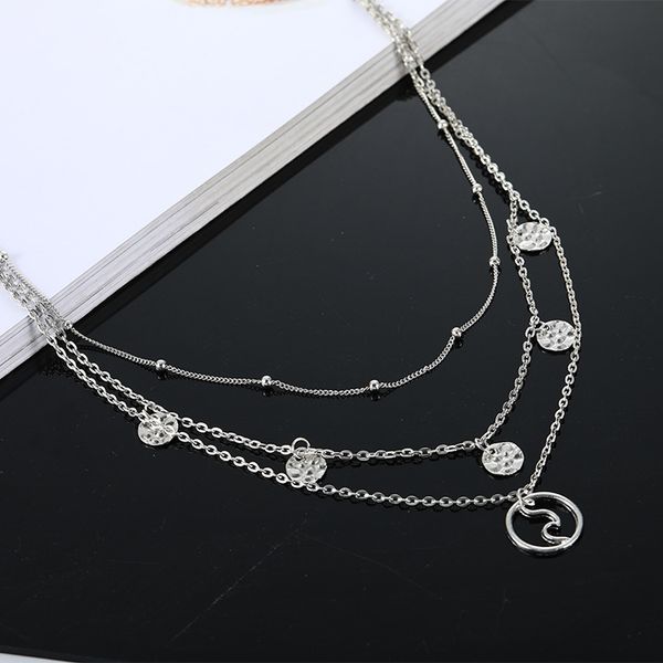 multilayer necklaces for women wavy multi layer pendant fashion jewelry gift summer beach necklace, Silver
multilayer necklaces for women wavy multi layer pendant fashion jewelry gift summer beach necklace, Silver