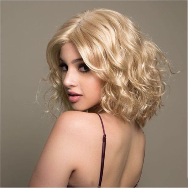 Natural Curly Full Wig Synthetic Hair Wigs For Fashion Women Beauty Hair Bob Wig Party Daily synthetic wig with Blonde bangs
Natural Curly Full Wig Synthetic Hair Wigs For Fashion Women Beauty Hair Bob Wig Party Daily synthetic wig with Blonde bangs