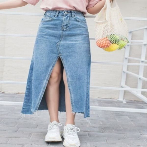 new arrival korean fashion split ripped denim skirts womens chic high waist skirt summer jeans skirt casual midi 2019, Black
new arrival korean fashion split ripped denim skirts womens chic high waist skirt summer jeans skirt casual midi 2019, Black