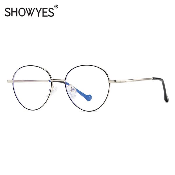 showyes blue light blocking glasses women big size round silver computer spectacles men anti glare plain decorative eyeglass 027, White;black
showyes blue light blocking glasses women big size round silver computer spectacles men anti glare plain decorative eyeglass 027, White;black