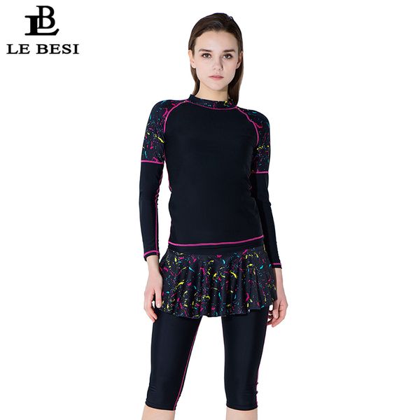 lebesi women professional one piece swimsuit with long sleeve skirt pants sports swimwear plus size beachwear uv-protection, White;black
lebesi women professional one piece swimsuit with long sleeve skirt pants sports swimwear plus size beachwear uv-protection, White;black