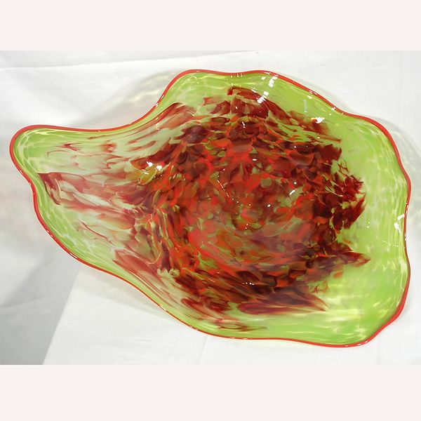 Fancy Wall Flower Art Style Mouth Blown Murano Glass Plates For Fireplace Stair Wall Ceiling Decor