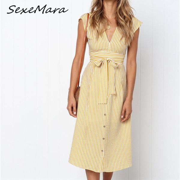2019 summer casual vintage striped women dress fashion v-neck sashes single breasted maxi dress, Black;gray
2019 summer casual vintage striped women dress fashion v-neck sashes single breasted maxi dress, Black;gray