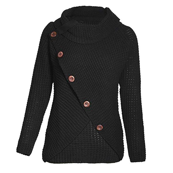 daily casual women sweater high collar dating solid button loose shopping party autumn winter hip warm long sleeve, White;black
daily casual women sweater high collar dating solid button loose shopping party autumn winter hip warm long sleeve, White;black