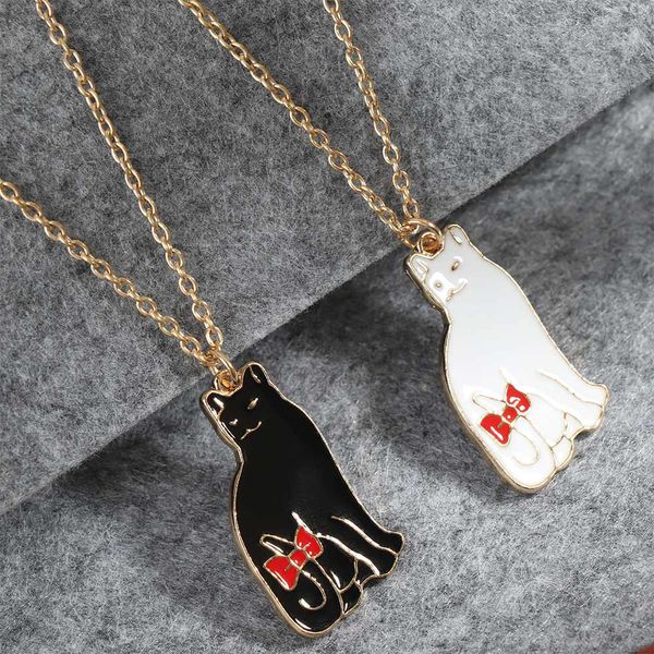 cute cat necklace & pendant for women gift gold color chain trendy red bowknot pet cat necklace jewelry, Silver
cute cat necklace & pendant for women gift gold color chain trendy red bowknot pet cat necklace jewelry, Silver