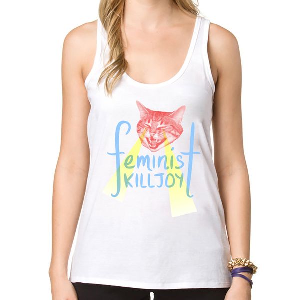 2020 hign quality women summer tank fashion \feline feminist killjoy design cute cat printed vest lady camisole, White
2020 hign quality women summer tank fashion \feline feminist killjoy design cute cat printed vest lady camisole, White