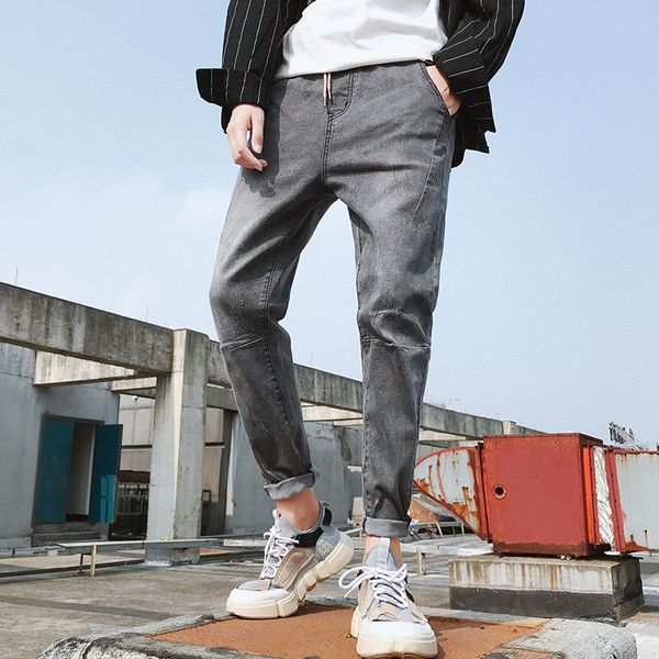 2020 new men's skinny stretch jeans fashion nightclub hole ripped jeans trousers slim fit biker dark grey pants male brand, Blue 
2020 new men's skinny stretch jeans fashion nightclub hole ripped jeans trousers slim fit biker dark grey pants male brand, Blue