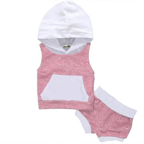 

baby jongens meisjes mode kleding set 2 stuk hoodie korte broek gestreepte groene mouwloze kleding set, White