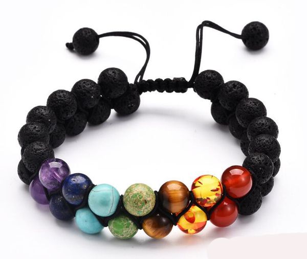 multicolored yoga chakra chakra bracelet natural volcanic stone turquoise frosted agate double woven bracelet, Black
multicolored yoga chakra chakra bracelet natural volcanic stone turquoise frosted agate double woven bracelet, Black
