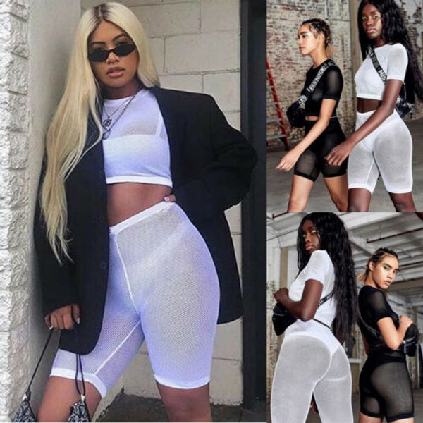 fashion womens short sleeve summer perspective crop shorts set jumpsuit 2pcs, Black;blue
fashion womens short sleeve summer perspective crop shorts set jumpsuit 2pcs, Black;blue