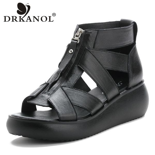 drkanol women wedges sandals peep toe front zipper gladiator sandals women genuine leather casual platform summer shoes, Black
drkanol women wedges sandals peep toe front zipper gladiator sandals women genuine leather casual platform summer shoes, Black