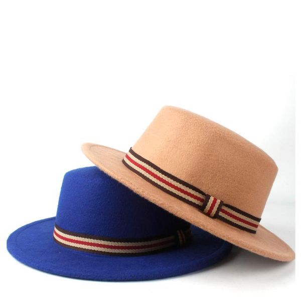 men women winter fedora flat hat wide brim fascinator hat pork pie party wool trilby size 56-58cm, Blue;gray
men women winter fedora flat hat wide brim fascinator hat pork pie party wool trilby size 56-58cm, Blue;gray