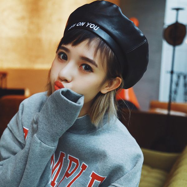 women's hat pu leather beret red black casual letter embroidery flat cap warm hats retrol newsboy caps punk moto leather berets, Blue;gray
women's hat pu leather beret red black casual letter embroidery flat cap warm hats retrol newsboy caps punk moto leather berets, Blue;gray