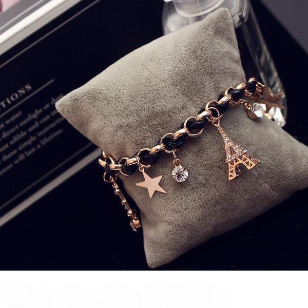 new fashion leather mixed bracelets stars iron tower zircon temperament female bracelet personality trend ladies bracelet jewelry, Golden;silver
new fashion leather mixed bracelets stars iron tower zircon temperament female bracelet personality trend ladies bracelet jewelry, Golden;silver