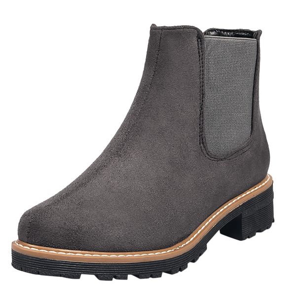 elastic band vintage british style student thick with knight boots solid color fashion large size ankle boots winter women, Black 
elastic band vintage british style student thick with knight boots solid color fashion large size ankle boots winter women, Black