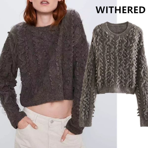 withered england vintage o-neck splicing gauze high street short winter sweaters women pull femme sweaters women pullovers, White;black
withered england vintage o-neck splicing gauze high street short winter sweaters women pull femme sweaters women pullovers, White;black