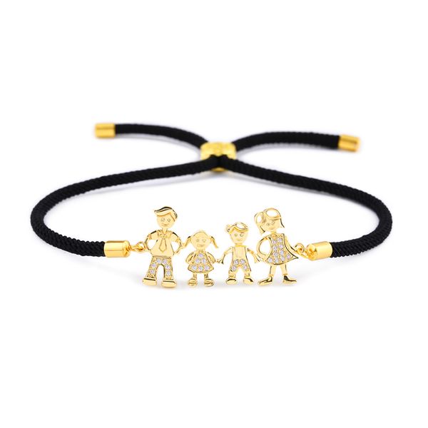 family black rope gold bracelets zircon dad mum boy bracelet kid adjustable black string bracelet pulseiras famila brtb07, Golden;silver
family black rope gold bracelets zircon dad mum boy bracelet kid adjustable black string bracelet pulseiras famila brtb07, Golden;silver