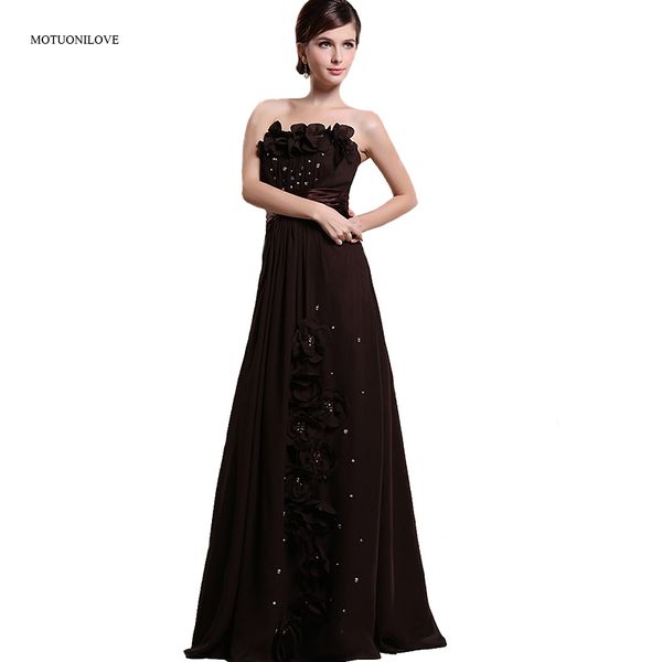 elegant long evening dresses formal evening gowns brown strapless handmade flowers beaded bride banquet party prom dresses, White;black
elegant long evening dresses formal evening gowns brown strapless handmade flowers beaded bride banquet party prom dresses, White;black
